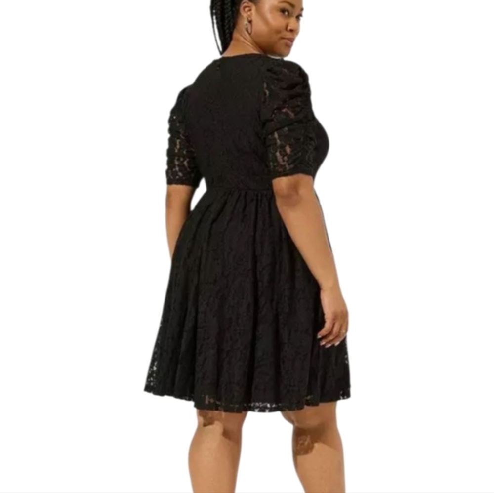 Torrid Black Lace Overlay Party Cocktail Midi Dress Plus Size 20 - Picture 10 of 11